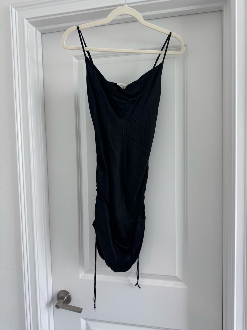 Wilfred Black Cowl Neck Slip Dress with Adjustable Side Ties XXS